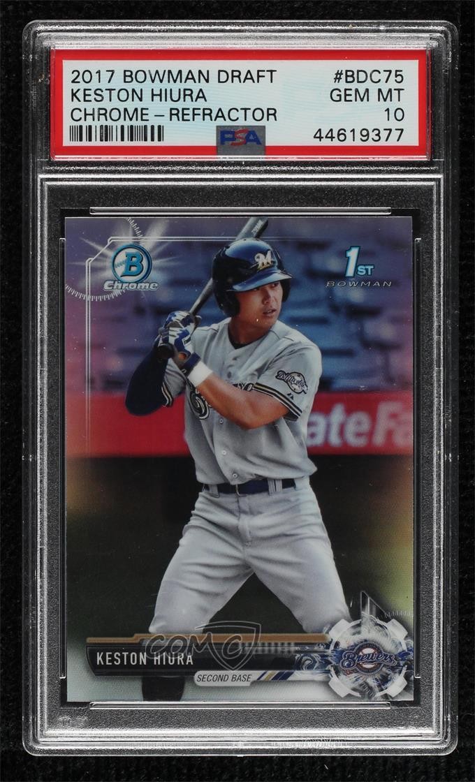 2017 Bowman Draft Chrome Refractor Keston Hiura #BDC-75 PSA 10 GEM MT