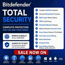 Bitdefender Total Security - 1 To 4 Years 1 To 10 Devices  Latest Version