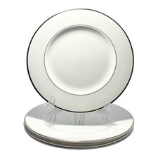 Mikasa  Cameo Platinum  Set of 4 Bone China Dinner Plates 10 3/4  
