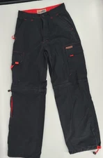 VTG LA Gate Sports Convertible Pants To Shorts Black Light Weight Cargo Pants