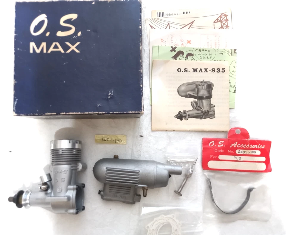 O.S. MAX S35 STUNT Engine OS Ogwa Seiki avec boîte et manuel neuf - Photo 2/4