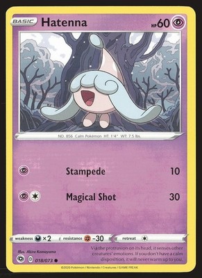 Champion's Path Hatenna #18/73 Common Pokemon Card