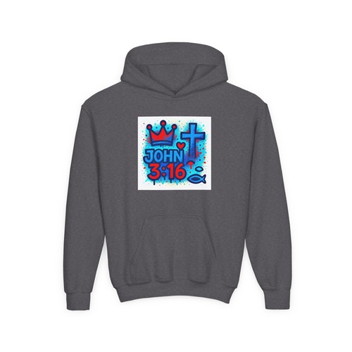 John 3:16 Graffiti Hoodie, Youth Christian Hooded Sweatshirt, Religious Church - Picture 18 of 33