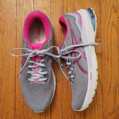 Asics 11 Running Shoes Grey Pink FlyteFoam LiteTruss GT 1000 Athletic Sport