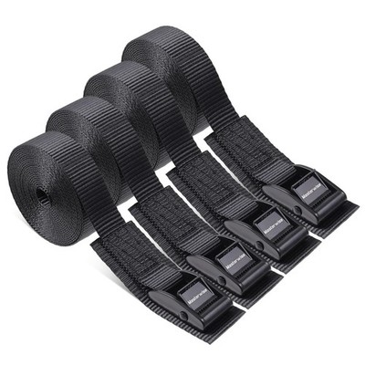 Masterwise Cam Buckle Tie Down Straps, 1'' x 12' Adjustable Pull 1 x12 , Black
