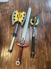 LOT of 3 NERF 2008 N-Force Marauder Sword 2009 Warlock Battle Axe mace
