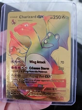 Charizard GX Rainbow Gold Foil Fan Art Vinyl Premium Collector Card 150/147