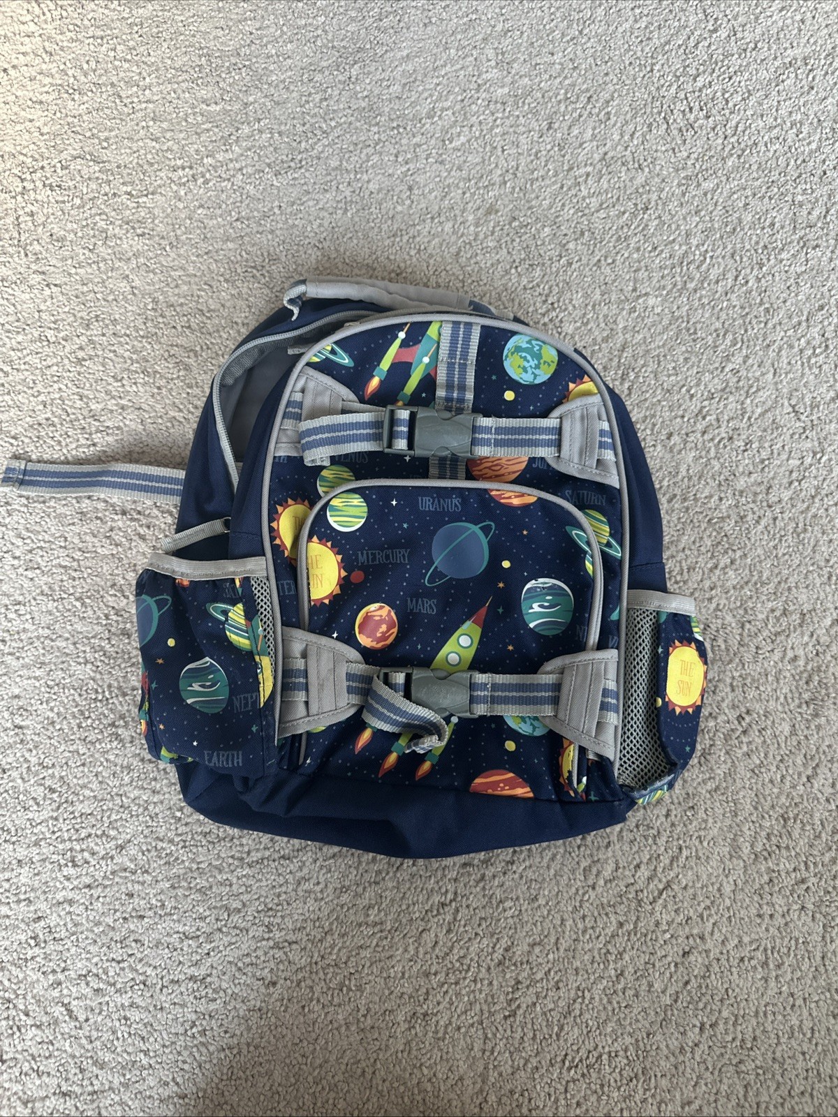 Solar System Space Mackenzie Backpack Pottery Barn Blue Medium Excellent