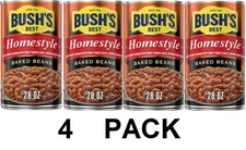 BUSH'S Best Homestyle Baked Beans 28 oz Can Tangy Bacon Shelf Stable - 4 PACK