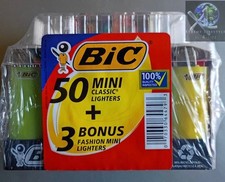BIC Mini Classic Disposable Butane Soft Flame Lighters 50+3 Bonus, Multi