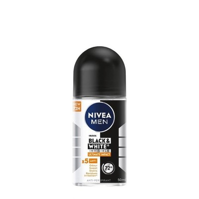 NIVEA MEN Roll-on Deodorant 50ml Black & White For Skin Protect & Car Free Ship