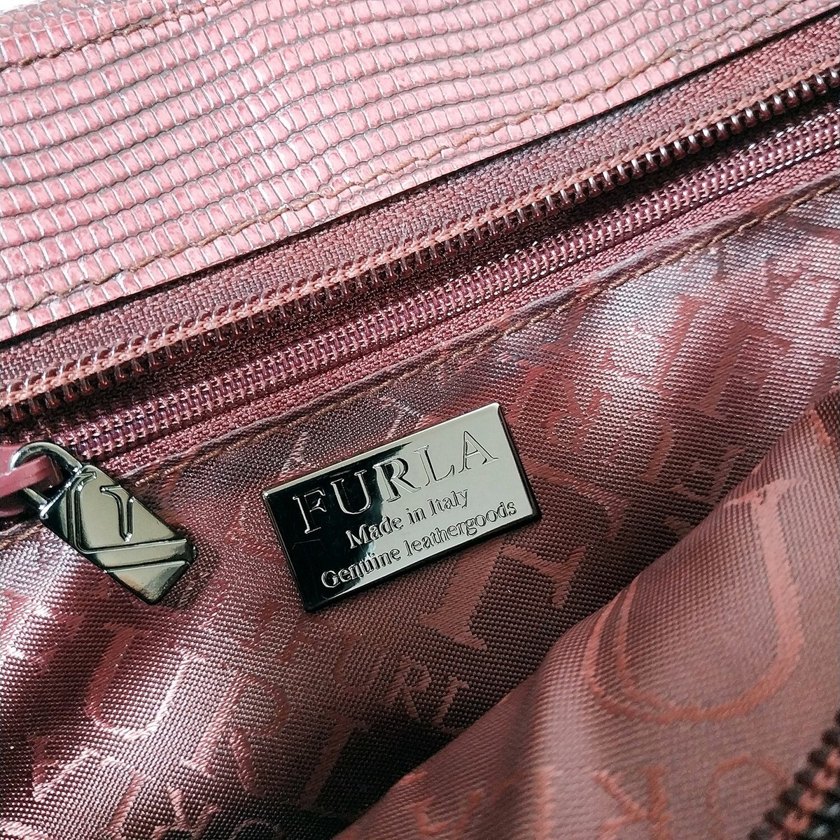 FURLA © Authentic Vintage Women's Bag. Embossed Genuine FURLA © Authentic Vintage Women's Bag. Embossed Genuine