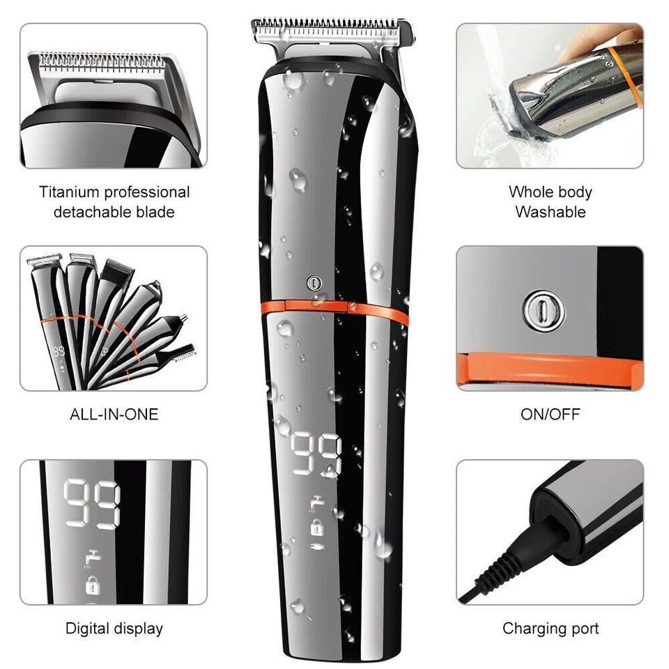 Professional Cordless Hair Clippers Beard Trimmer Kit for Men's Grooming - Image 3 of 4