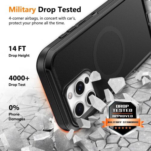 Case For iPhone 16 Pro Max/16 Plus/16 Military Shockproof MagSafe Magnetic Cover - Picture 5 of 15