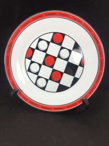 I. Godinger & Co. Set Of 4 Game Dessert Plates Tic Tac Toe Dice Checkers 7 1/2” - 第 3/8 張圖片