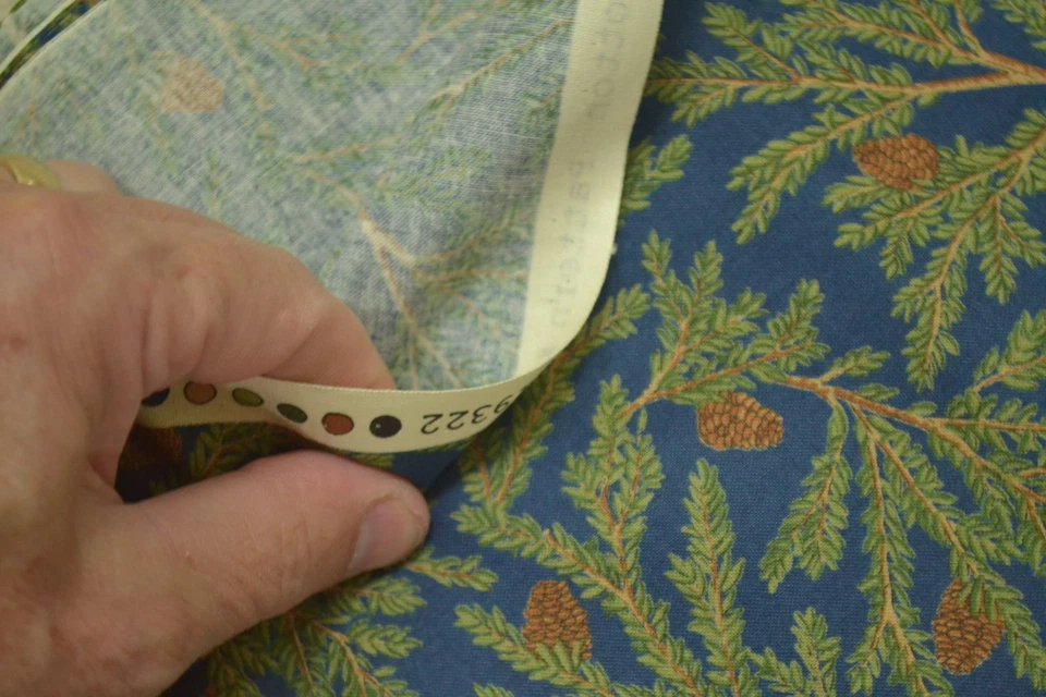 By 1/2 Yd, Pine Leaves & Pinecones on Blue, Quilt Cotton, Moda/Deb Strain, M7047 - Image 4 of 4