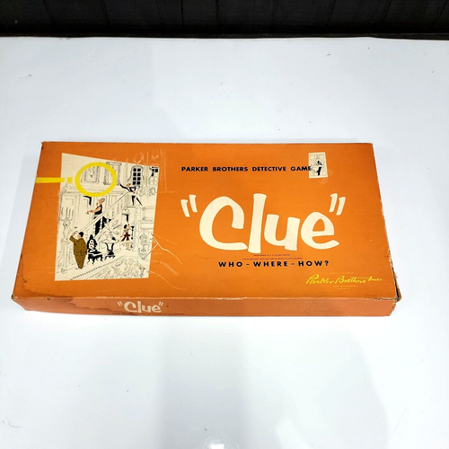 Vintage Clue Detective Brettspiel komplett 1956 Parker Brothers Requisite guter Zustand