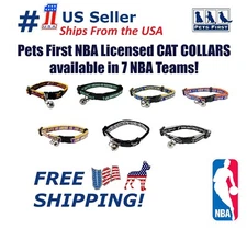 Pets First NBA Breakaway Cat Collar Heavy Duty Pet Collar with Ringing Bell