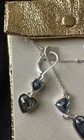 Anne Klein Silver Tone Heart Necklace Earrings Set With Pouch — photo 2