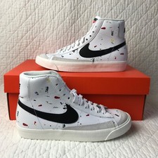 Nike Blazer Mid 77 BB GS Shoes Youth SZ 5Y White Paint Splatter DJ2618-100
