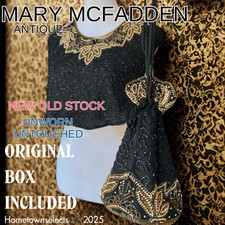 Vintage Mary McFadden Beaded Collar Drawstring Bag Set