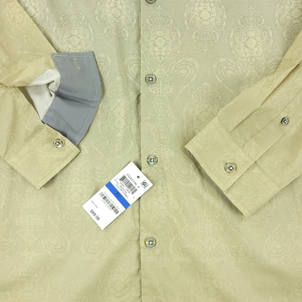 International Concepts Shirt Mens XL Extra Large Yellow Office Casual Travel - Image 3 of 4