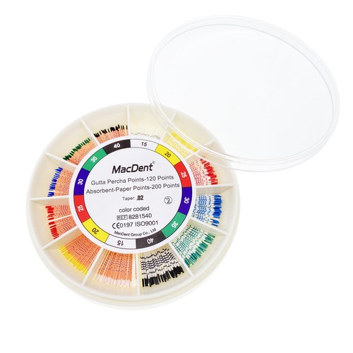 MacDent 15-80 Mixed Dental Endodontic Gutta Percha Point Absorbent Paper Points - Picture 16 of 19