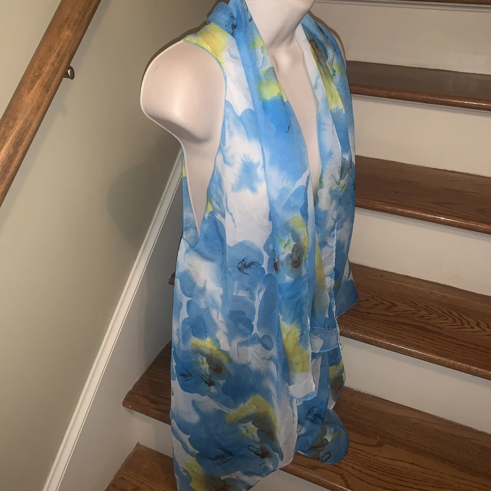 Chaleco Lavello Chifón Kimono Chal Floral Transparente Hibisco Envoltura Boho Para Mujer💗188 Foto 2 de 4