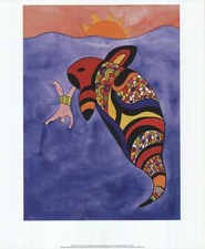 NIKI DE SAINT PHALLE Shamu, the Orca Whale 23" x 19" Offset Lithograph 2011