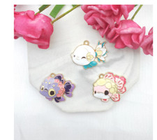 lot 60Pcs Cute Little Fish cartoon Charm earrings Pendants DIY Jewelry Making