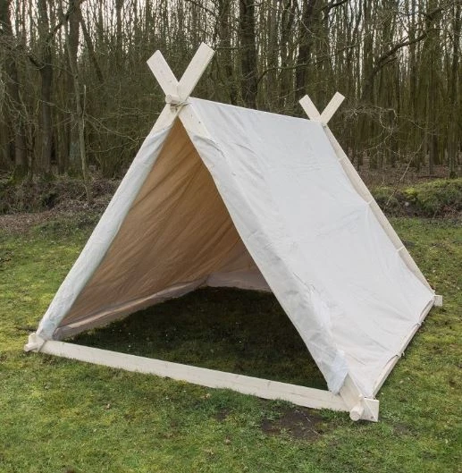 Tienda Vikinga 3x2,7 m Color Natural Tienda Impermeable para Camping Larp Recreación Foto 2 de 4