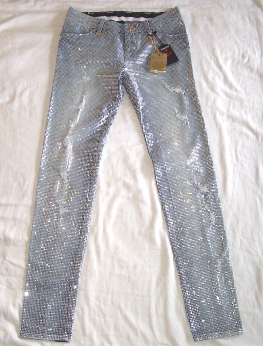 couture swarovski crystal jeans