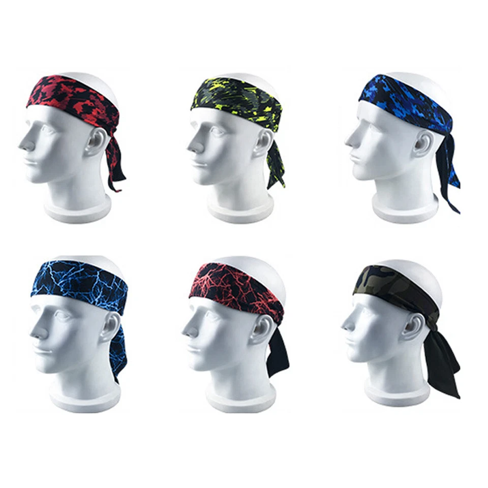 Men Camouflage Sweatbands Stretch Breathable Running Sports Fitness Head Band - Image 3 of 4