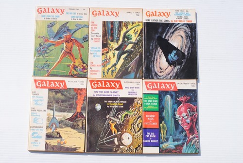 Galaxy Science Fiction full year 1963 Gordon Dickson, Damon Knight, William Tenn
