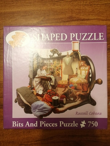 Bits And Pieces 750 Piece Shaped Jigsaw Puzzle “A Stitch In Time” Russell Cobane