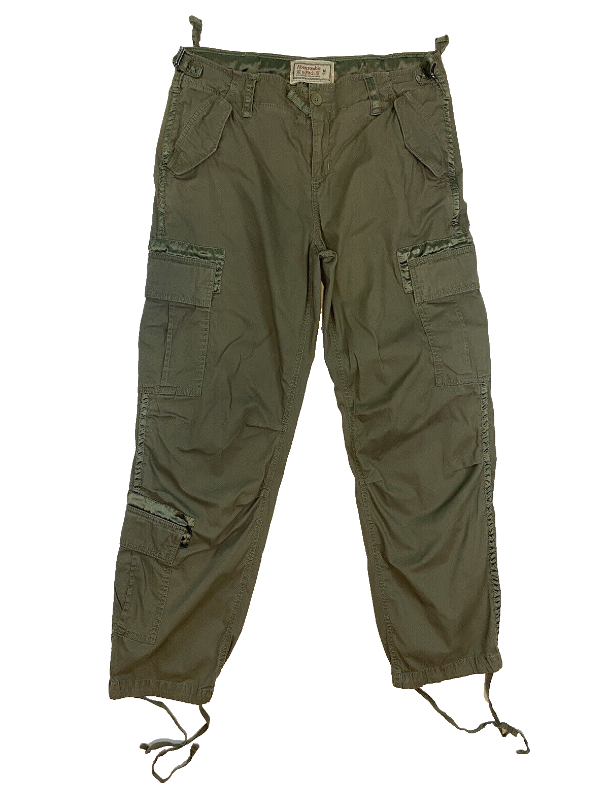 Vintage A&F Women's Army Green Parachute Cargo Pants Size M