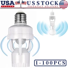 Infrared PIR Motion Sensor E27 LED Light Lamp Bulb Holder Socket Switch 110/220V