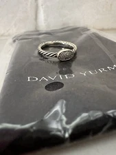 David Yurman Cable Collectibles Oval Stack Ring Pave Diamonds - Size 6
