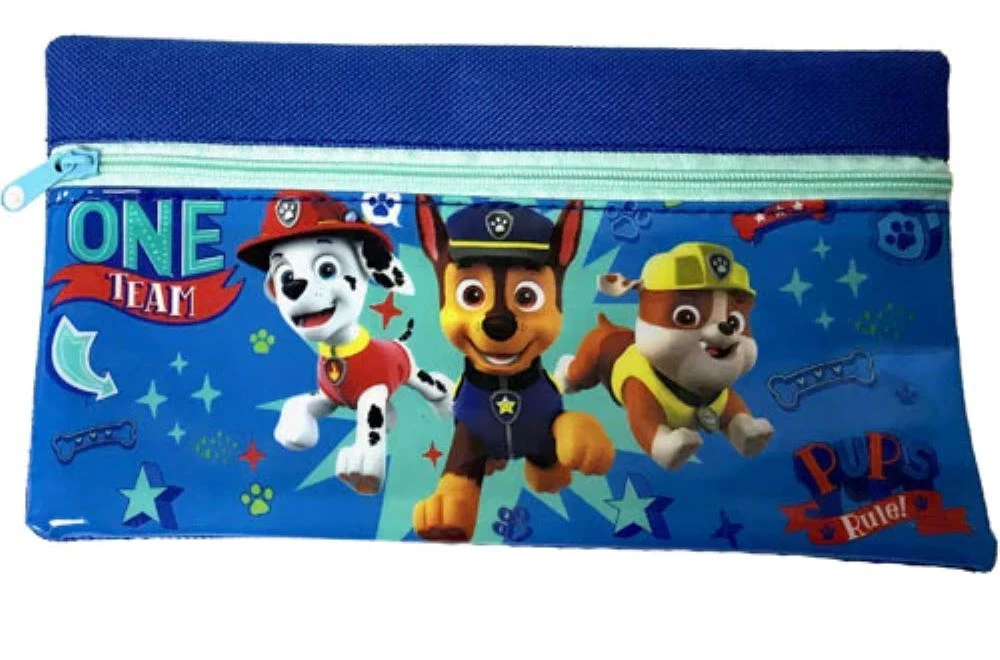 PAW PATROL FLAT PENCIL CASE COOL CHARACTER DESIGN STATIONARY