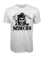 SONS OF ANARCHY REAPER MENS WHITE T SHIRT
