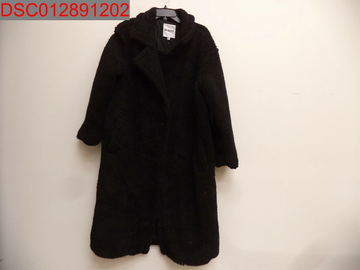 NWT - BB Dakota Women's Black Teddy Faux Fur Longline Coat, Size XL | eBay