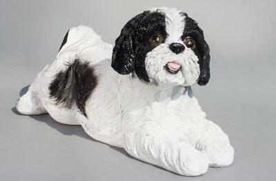 Pet Memorial Urn Cremation Shih Tzu Dog Statue Ash Holder Grave Keepsake Casket