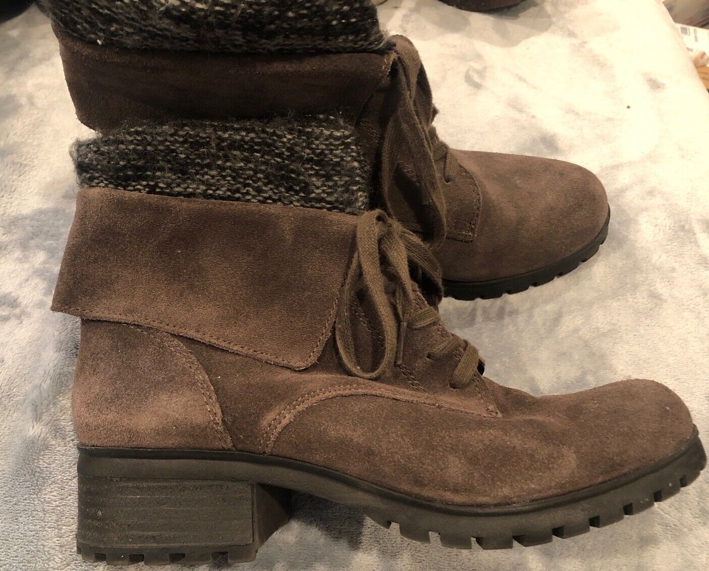 lucky brand Suede Gray ankle boots 8.5 - image 1