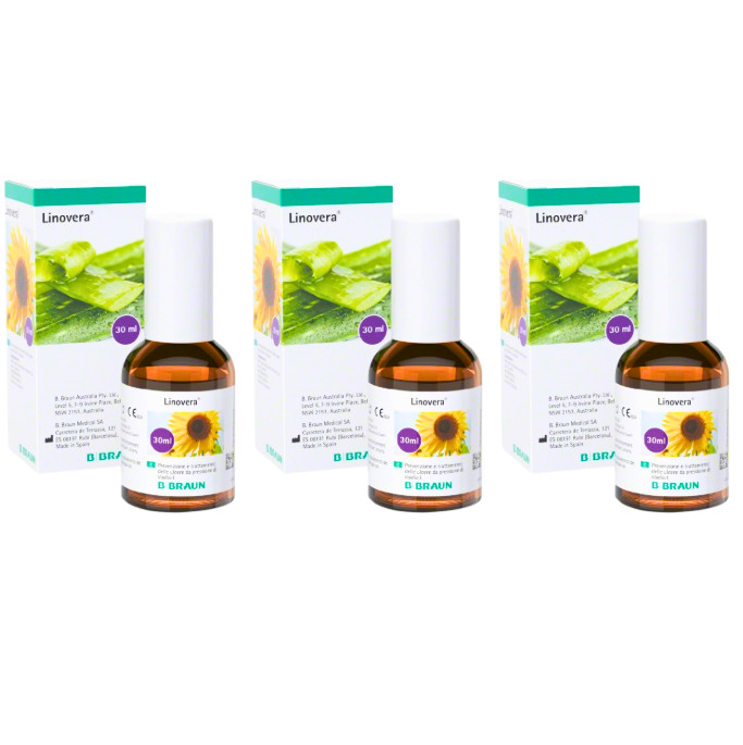 3 X Linovera for Treatment of Ulcers, Scar Repair and Skin Regeneration 30ml
