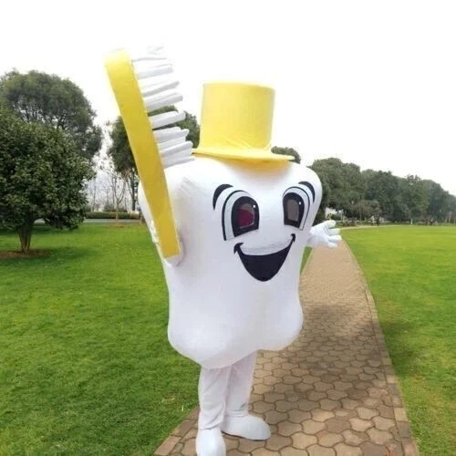 Disfraz de Mascota de Dientes Talla Adulta Cuidado Disfraz Vestido Facny para Publicidad