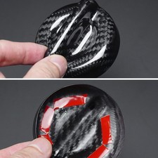 For Fiat 500 Abarth 595 69 Carbon Fiber Engine Oil Filler Cap Sticker Decor Fit