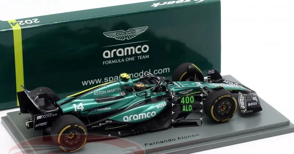 Fernando Alonso Aston Martin AMR24 400th GPs F1 Mexico GP 2024 1/43 SPARK - Imagen 2 de 4