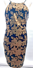 Blush Dress Party Cocktail metallic floral New with tags Size Large