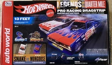 AUTOWORLD HOTWHEELS SLOT CAR QUARTER MILE PRO RACE DRAGSTRIP SNAKE MONGOOSE MIB