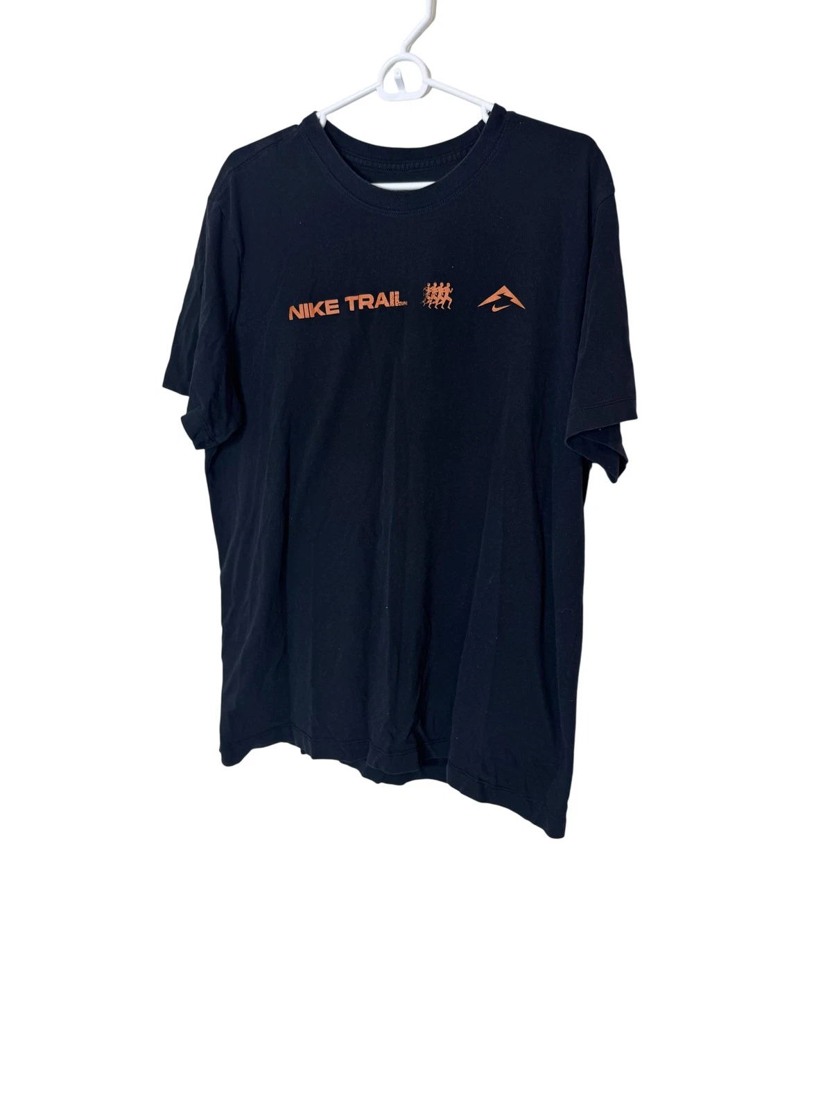 Nike Trail Shirt Mens XL Black Dri-Fit The Swoosh Is Out There Graphic Tee